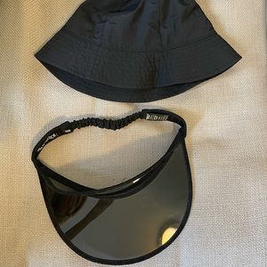 LOT Two Hats: Hemlock Visor and Wild Fable Bucket Hat Black